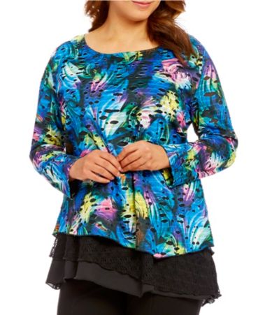 dillard's plus size tops