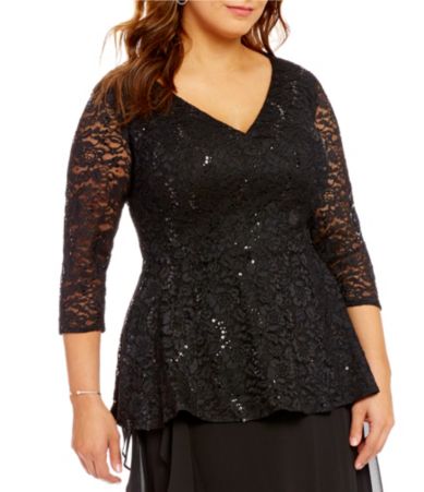 plus tops evening dillards formal swatch