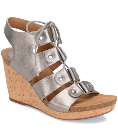 Sofft Carita Lace Up Cork Wedges Dillards