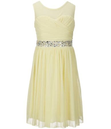 Xtraordinary Big Girls 716 BeadedWaist Illusion Dress Dillards