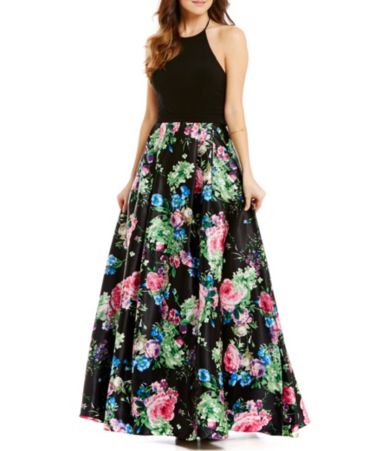 halter neck ball gown