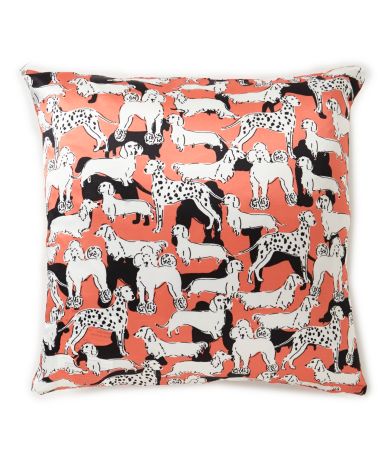 kate spade new york Dog Silk & Cotton Square Feather Pillow Dillards