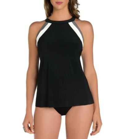 Miraclesuit Spectra High Neck Colorblock Tankini & Solid Basic High