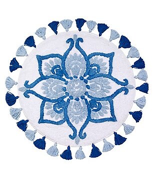 Avanti Linens Portico Tasseled Floral Medallion Rug