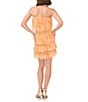 Color:Cornsilk - Image 2 - Glowing Petals Print Strapless Smocked Waist Tiered Gauze Chiffon Mini Dress