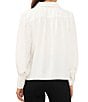 Color:New Ivory - Image 2 - Point Collar Long Cuffed Sleeve Button Front Luxe Crepe de Chine Poet Blouse