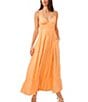 Color:Cadmium Orange - Image 1 - V-Neck Sleeveless Maxi Dress