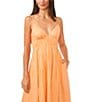 Color:Cadmium Orange - Image 3 - V-Neck Sleeveless Maxi Dress