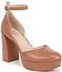 Color:Toffee - Image 1 - 27 EDIT Giovanna Leather Ankle Strap Platform Dress Pumps