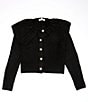 Color:Black - Image 1 - Big Girls 7-16 Capelet Collar Sweater