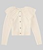Color:Cream - Image 1 - Big Girls 7-16 Capelet Collar Sweater