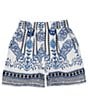 Color:Indigo Multi - Image 1 - Big Girls 7-16 Printed Trouser Shorts