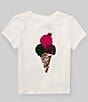Color:White - Image 2 - Big Girls 7-16 Short Sleeve Flip Sequin Graphic T-Shirt