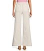 Color:Ivory - Image 2 - High Rise Wide Leg Gold Button Coordinating Sailor Jeans