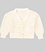 Color:Ivory - Image 1 - Little Girls 2T-6X Bow Button Down Cardigan