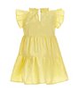 Color:Daffodil - Image 2 - Little Girls 2T-6X Ruffle Short Sleeve A-Line Tiered Dress