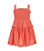 Color:Rose Coral - Image 1 - Little Girls 2T-6X Sleeveless Smocked Dress