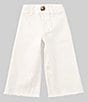 Color:White - Image 1 - Little Girls 2T-6X Wide Leg Denim Pants