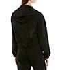 Color:Black - Image 2 - Active Coordinating Hooded Mesh Zip-Up Jacket