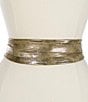 Color:Silver Shimmer - Image 1 - 3#double; Classic Wrap Leather Belt