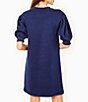 Color:Navy - Image 2 - Cedar Puff Sleeve Knit Dress