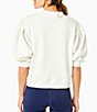 Color:White - Image 2 - Short Puff Sleeve Cedar Pullover Sweatshirt Top
