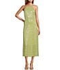 Color:Matcha Green - Image 1 - Sequin Halter Neckline Sleeveless Midi Dress