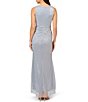 Color:Sky Blue - Image 2 - Sleeveless Metallic Mesh Cascade Gown
