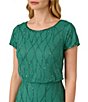 Color:Jungle Green - Image 3 - Beaded Crew Neck Short Sleeve Blouson Gown