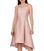 Color:Bellini - Image 2 - Beaded Halter Neck High-Low Hem A-Line Dress