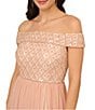 Color:Blush - Image 3 - Beaded Mesh Off-the-Shoulder Gown