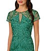 Color:Jungle Green - Image 5 - Beaded Round Neckline Short Sleeve Sheath Dress