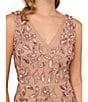Color:Rose Gold - Image 3 - Beaded V-Neck Sleeveless A Line Gown