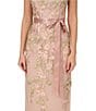 Color:Blush/Nude - Image 4 - Cascading Floral Embroidery Illusion Boat Neck Short Sleeve Gown