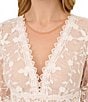 Color:Ivory Nude - Image 4 - Floral Lace Embroidery V-Neck Short Sleeve Tiered Mini A-Line Dress