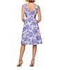 Color:Pericruise - Image 2 - Jacquard Floral Beaded Boat Neck Sleeveless Pleated A-Line Dress