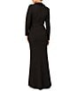 Color:Black - Image 2 - Tuxedo Shawl Neck Jewel Double Breasted Button Mermaid Gown