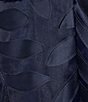 Color:Navy Satin - Image 3 - Organza Applique Boat Neck Cap Sleeve A-Line Gown