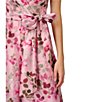 Color:Pink Multi - Image 4 - Organza Floral Print Surplice V-Neck Sleeveless Tie Front Wide Leg Jumpsuit
