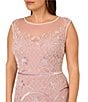 Color:Dusted Petal Ivory - Image 3 - Plus Size Sleeveless Crew Neck Beaded A-Line Midi Dress
