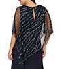 Color:Midnight - Image 4 - Plus Size Sleeveless V-Neck Beaded Popover Midi Dress