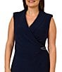 Color:Midnight - Image 3 - Plus Size Stretch Jersey Sleeveless V-Neck Embellished Waist Jumpsuit