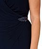 Color:Midnight - Image 4 - Plus Size Stretch Jersey Sleeveless V-Neck Embellished Waist Jumpsuit