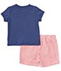 Color:Navy - Image 2 - Baby Boys 3-24 Months Round Neck Short Sleeve USA Popsicle T-Shirt & Shorts Set