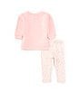 Color:Pink - Image 2 - Baby Girls 3-24 Months Round Neck Long Sleeve Knit Bunny Applique Sweater Set