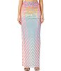 Color:Grid Ombre - Image 1 - Bevin Printed Mesh High Rise Maxi Skirt