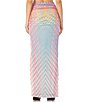 Color:Grid Ombre - Image 2 - Bevin Printed Mesh High Rise Maxi Skirt