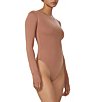 Color:Raw Umber - Image 3 - Carson Crew Neck Long Sleeve Knit Bodysuit