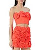 Color:Fiery Coral - Image 1 - Este Rosette Strapless Mesh Coordinating Tube Top