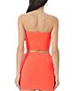 Color:Fiery Coral - Image 2 - Este Rosette Strapless Mesh Coordinating Tube Top